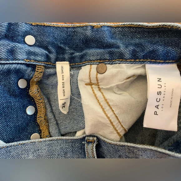 Pacsun denim shorts, jean, cutoffs, high rise boy shorts - Picture 6 of 7